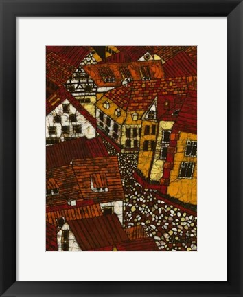 Framed Red Roofs II Print