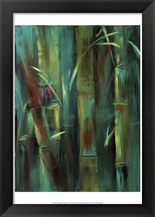 Framed Turquoise Bamboo I Print