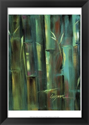 Framed Turquoise Bamboo II Print