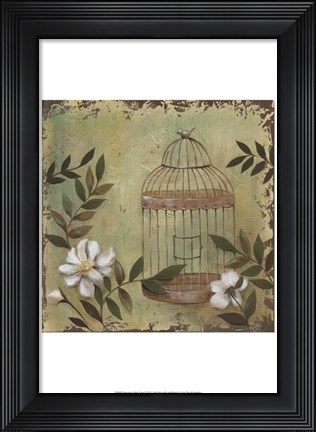Framed Decorative Bird Cage I Print