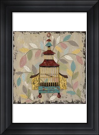Framed Decorative Bird Cage III Print