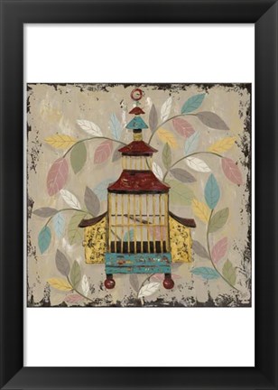 Framed Decorative Bird Cage III Print