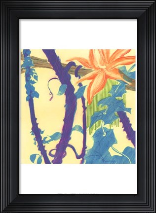 Framed Jungle Monotype I Print