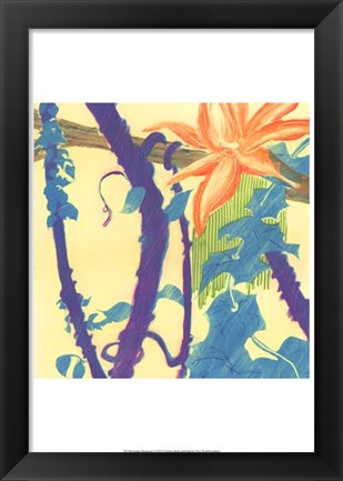 Framed Jungle Monotype I Print