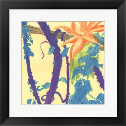 Framed Jungle Monotype I Print