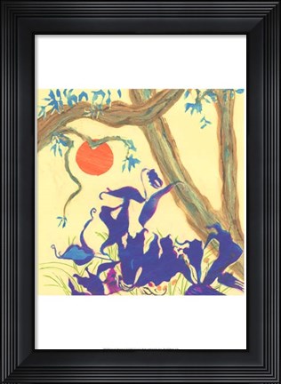 Framed Jungle Monotype II Print