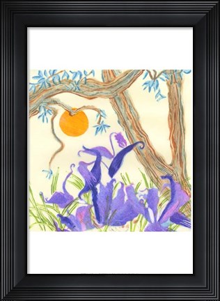 Framed Jungle Monotype IV Print