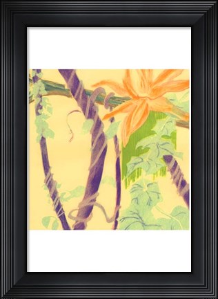 Framed Jungle Monotype V Print