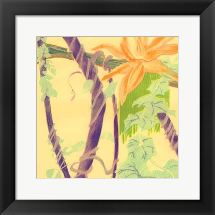 Framed Jungle Monotype V Print