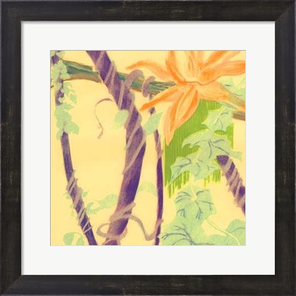 Framed Jungle Monotype V Print