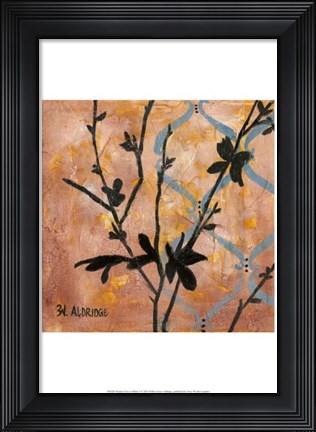 Framed Modern Tree in Black I Print