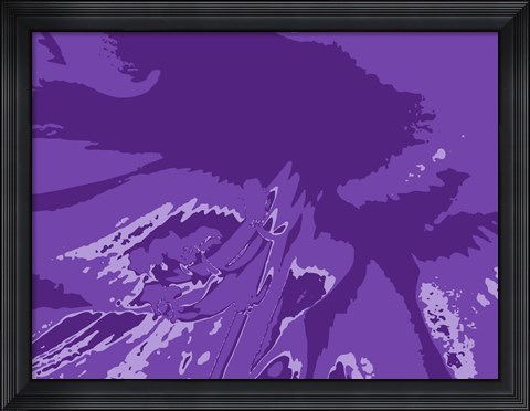 Framed Amaryllis Pistils up close on Purple Print
