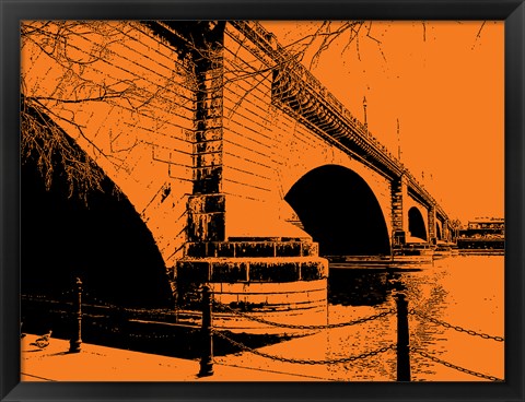 Framed London Bridges on Orange Print