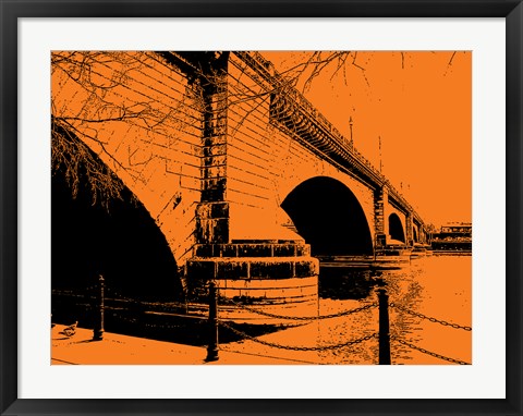 Framed London Bridges on Orange Print