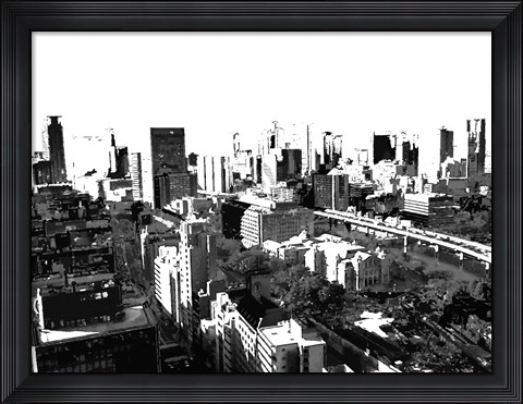 Framed Skyline in Osaka1 Print