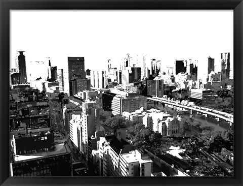 Framed Skyline in Osaka1 Print