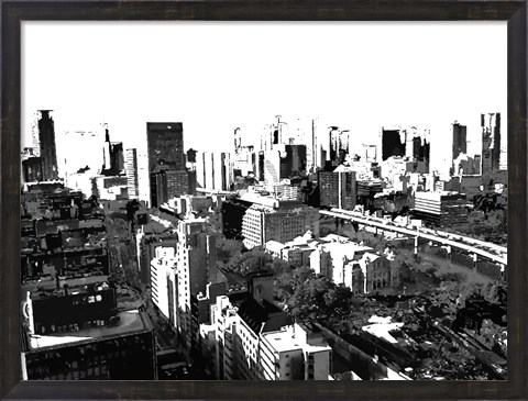 Framed Skyline in Osaka1 Print