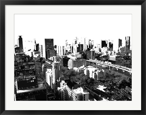 Framed Skyline in Osaka1 Print