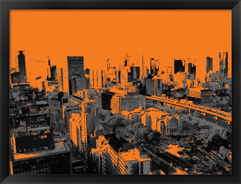 Framed Skyline in Osaka2 Print