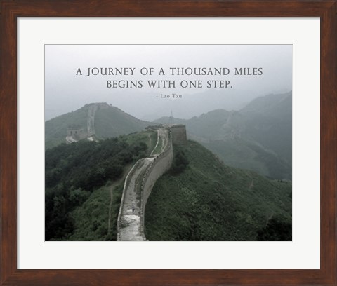 Framed Journey Of A Thousand Miles Quote Print