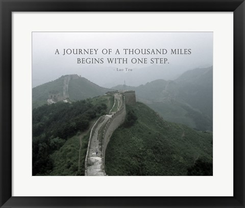 Framed Journey Of A Thousand Miles Quote Print