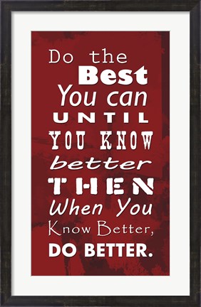 Framed Do the Best You Can Red Print