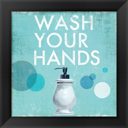 Framed Wash your Hands Print