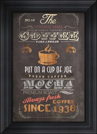 Framed Coffee Menu I Print