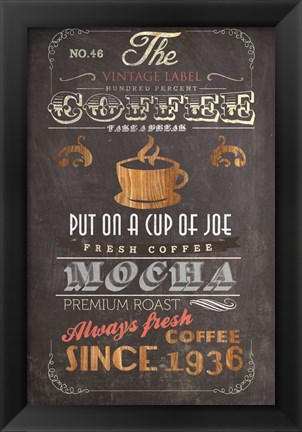 Framed Coffee Menu I Print