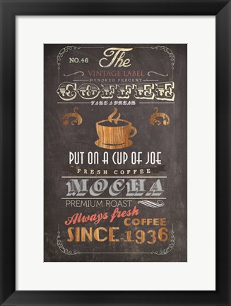 Framed Coffee Menu I Print