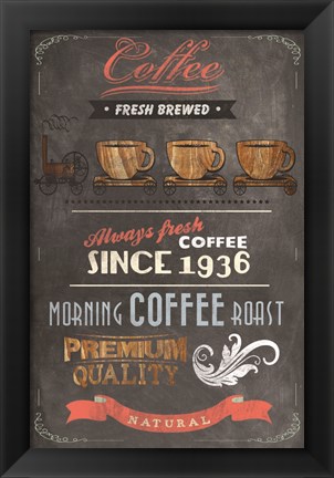 Framed Coffee Menu II Print