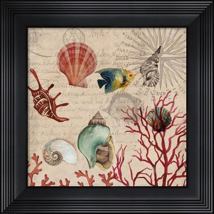 Framed Coral I Print