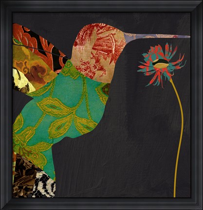 Framed Hummingbird Brocade IV Print