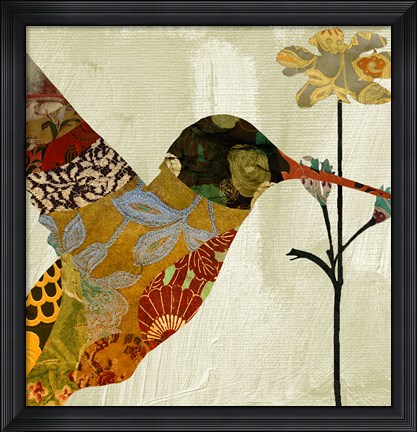 Framed Hummingbird Brocade III Print