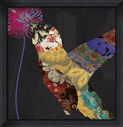 Framed Hummingbird Brocade II Print