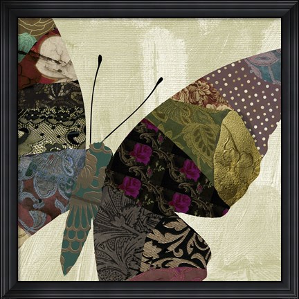 Framed Butterfly Brocade IV Print