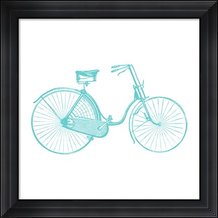 Framed Aqua On White Print