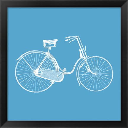 Framed Blue Bicycle Print