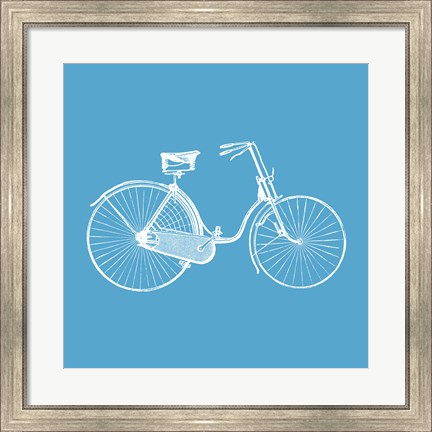 Framed Blue Bicycle Print