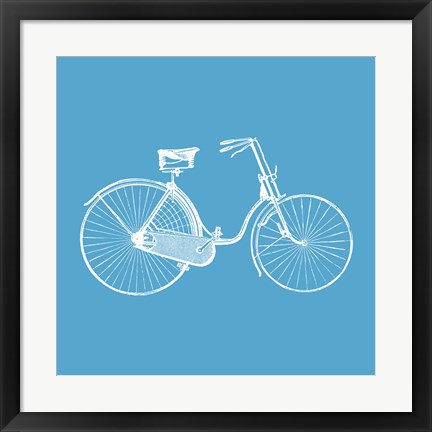 Framed Blue Bicycle Print