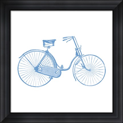 Framed Blue On White Print
