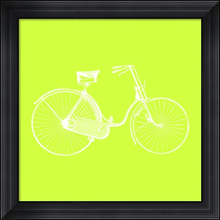 Framed Lime Bicycle Print