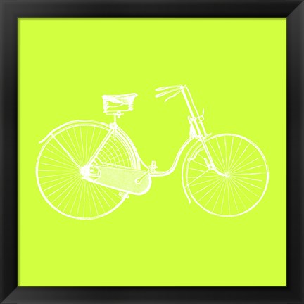 Framed Lime Bicycle Print