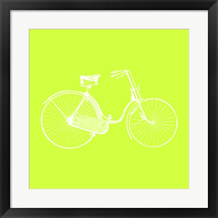 Framed Lime Bicycle Print