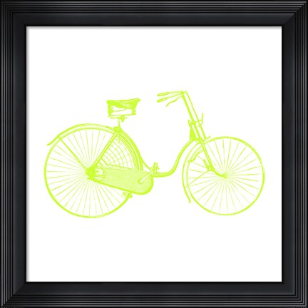 Framed Lime On White Bicycle Print
