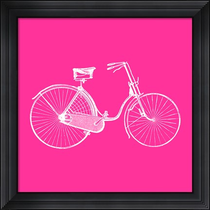 Framed Pink Bicycle Print