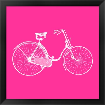 Framed Pink Bicycle Print