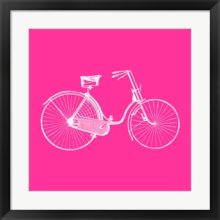 Framed Pink Bicycle Print