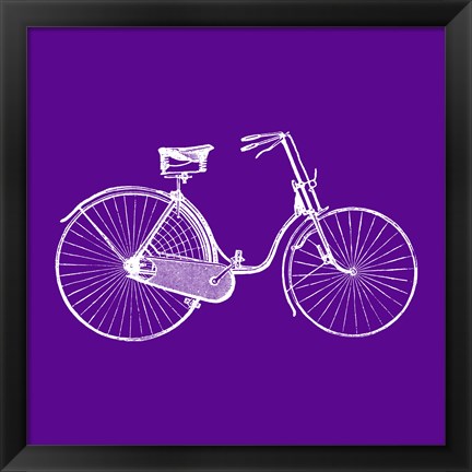 Framed Purple Bicycle Print