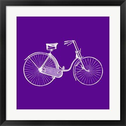 Framed Purple Bicycle Print